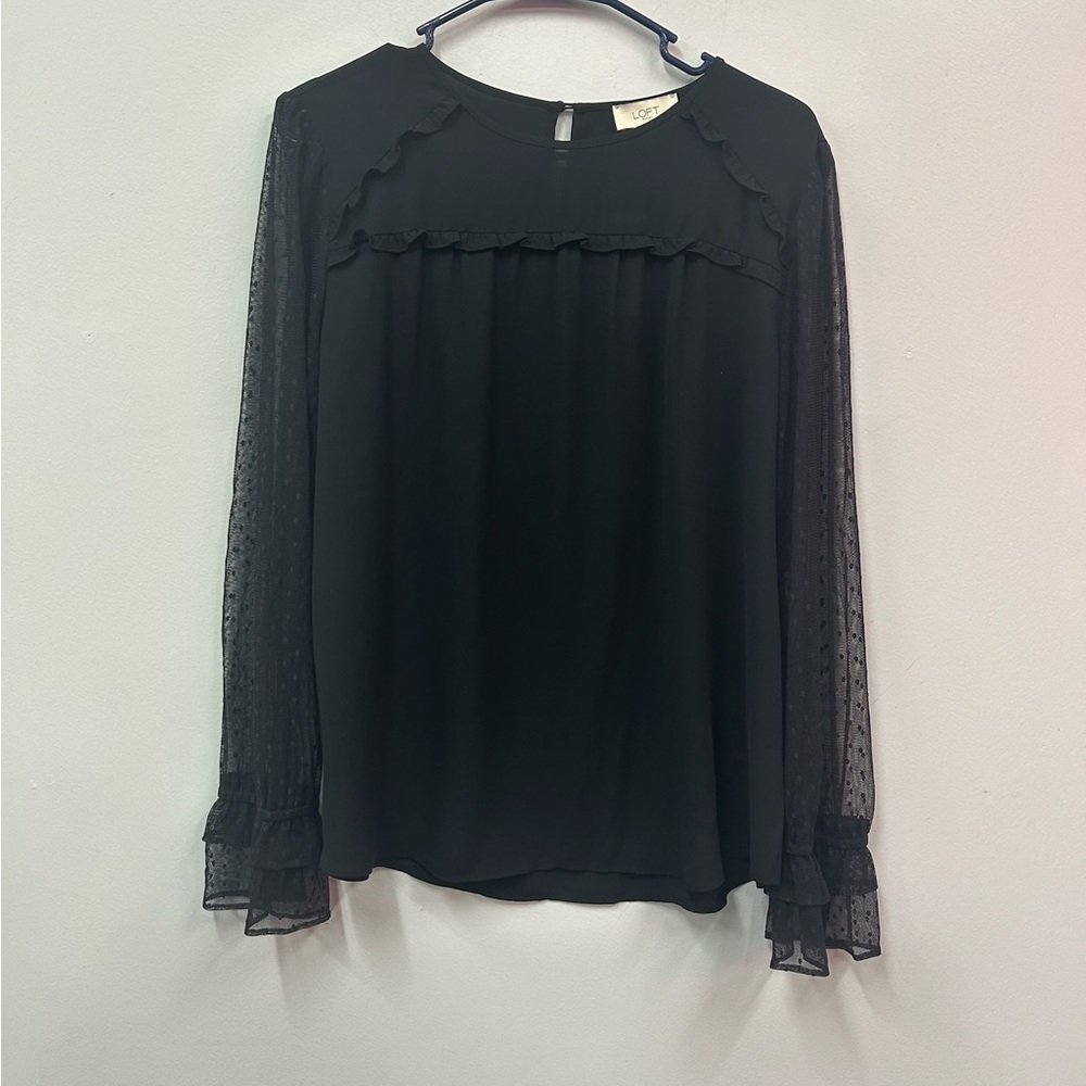 Loft Black Long Sleeve Blouse